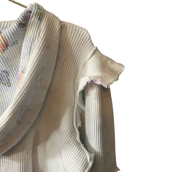 Love Shack Fancy Ciel Cropped Hoodie Aqua Reflections Butterfly Size Small NWT - Picture 12 of 15